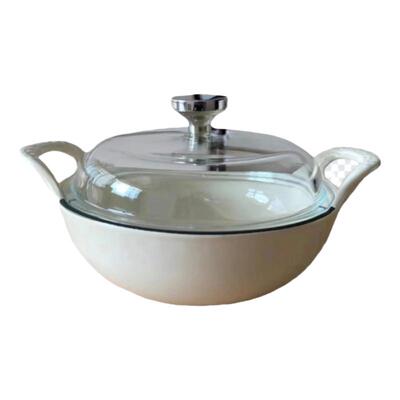 出口元宝锅外贸铸铁珐琅锅炖锅汤锅焖烧锅家用小炒锅焖海鲜锅通用