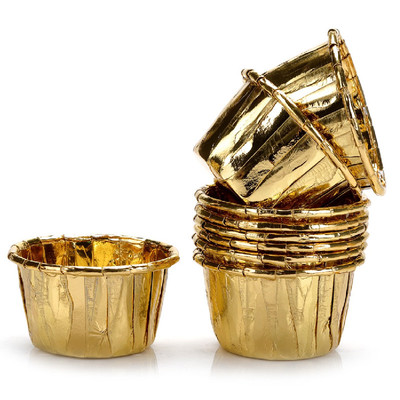 麦芬蛋糕纸杯金色银色蛋糕卷边