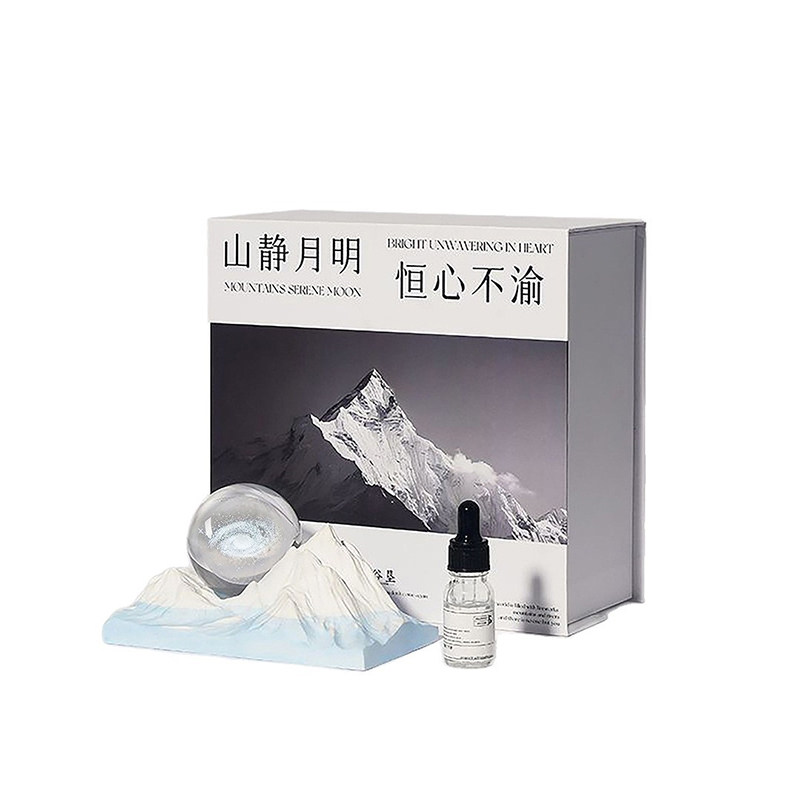 月球爱心银河水晶球冰山香薰摆件创意雪山造型香氛装饰品精美礼盒