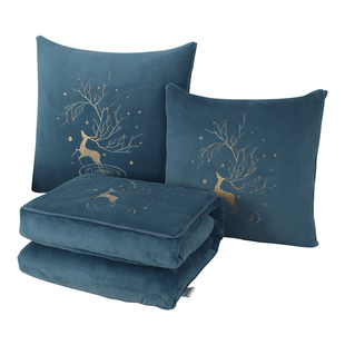 两用抱枕被子牛奶绒二合一沙发汽车可折叠靠垫办公室午睡加厚毛毯