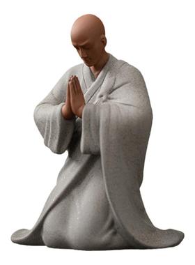 晨翔新中式紫砂祈愿小和尚摆件