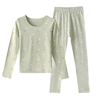 95%棉秋衣秋裤女士套装保暖内衣女薄款学生内穿抗菌打底棉毛衫冬