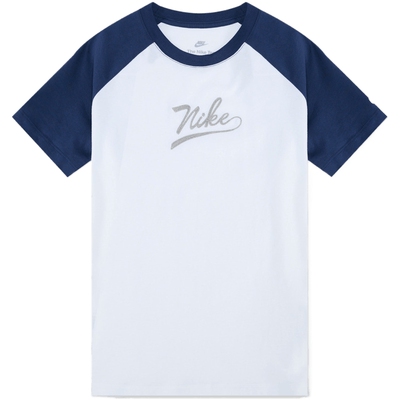 NIKE耐克儿童K NSW TEE RAGLAN SCRIPT运动休闲短袖T恤II0293-410