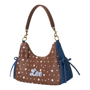 Lee春夏少女风可爱波点云吞包大容量单肩hobo包通勤上课包托特包