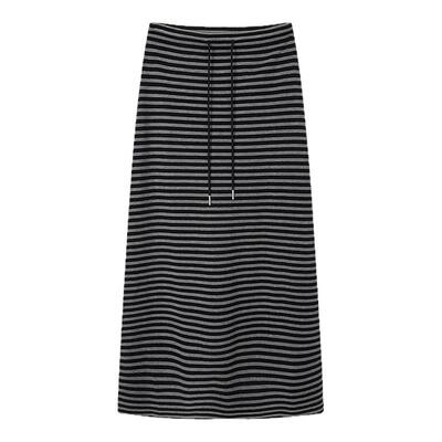 SLY 2026春季新品慵懒复古风撞色条纹宽松时尚长裙030JSA71-1061