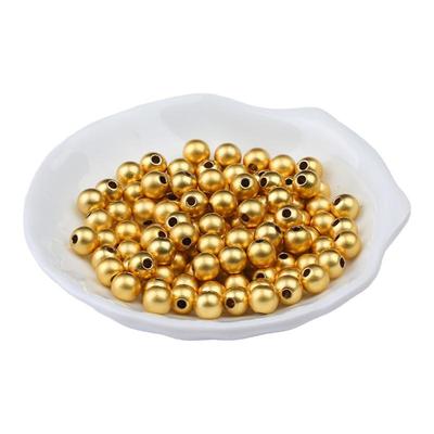 老金古沙金磨砂保色圆珠diy手工