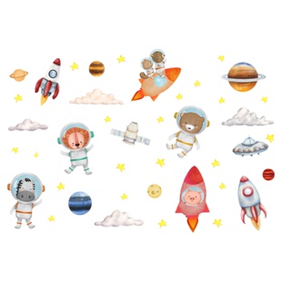 Astrkiz《Animal Town》宇宙星球绘本早教墙贴DIY儿童房墙贴装饰