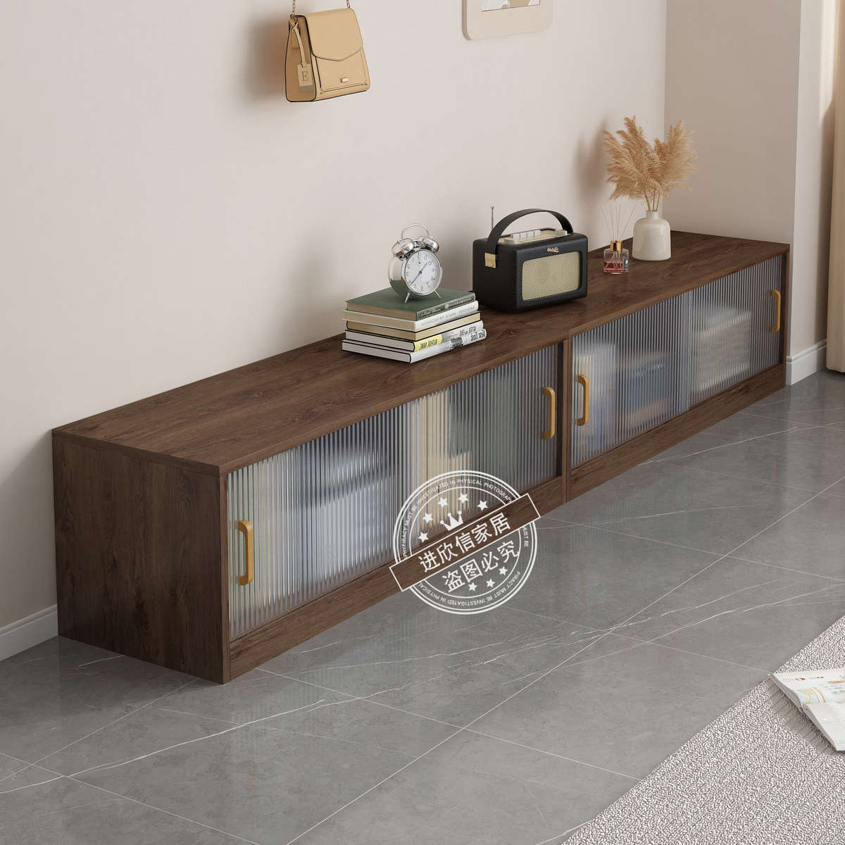 实木定制飘窗柜地柜阳台柜矮柜带门矮柜长条柜储物柜书柜组合松木