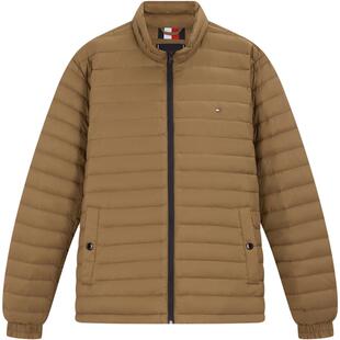 Tommy秋冬男商务休闲通勤纯色轻薄90绒排骨绗缝小立领羽绒服外套