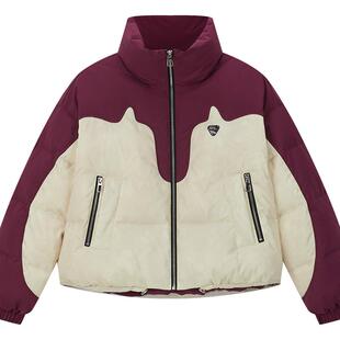 Skechers2025冬新款短款休闲时尚防风保暖棉衣棉袄白鸭绒羽绒服女