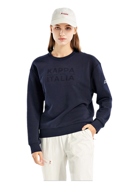 Kappa卡帕女子套头衫新款加绒运动休闲圆领卫衣K0B82WT01