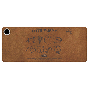 可爱棕色小狗加热鼠标垫子女生超大冬季取暖防冻手办公室桌垫高颜值电热恒温防水左侧开关电脑键盘滑鼠垫定制