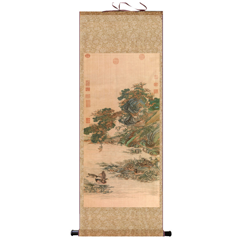 郑板桥竹子丝绸卷轴画仿古国画山水花鸟画客厅书房装饰画中式挂画