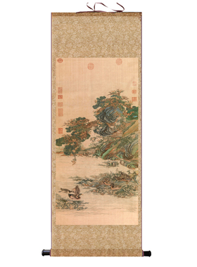 郑板桥竹子丝绸卷轴画仿古国画山水花鸟画客厅书房装饰画中式挂画