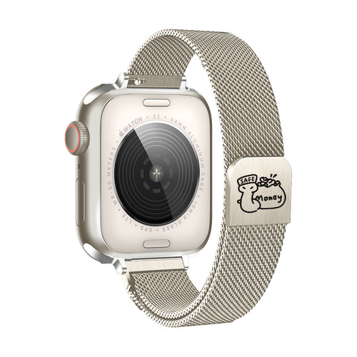 适用applewatchs10表带金属米兰尼斯磁吸iwatchs10秋冬s11系列手表带s9苹果手表s8创意s7可爱图案se新款6手链