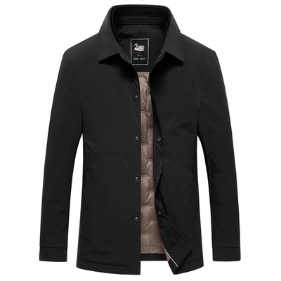 高端轻薄衬衫式夹克休闲羽绒服男