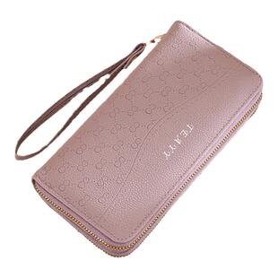 女士双拉链大容量长款钱包2025新款简约纯色妈妈包高端精致手拿包