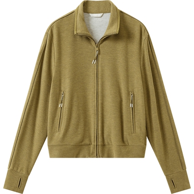 播商场同款灰色运动风立领休闲短外套女秋冬新款上衣BDS4WD3005