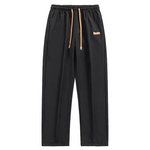 加绒加厚裤子男士秋冬季保暖一体绒直筒卫裤宽松春秋运动休闲长裤