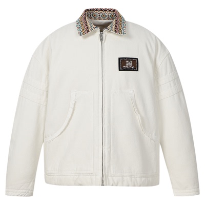 MEDM民族风刺绣边袋鼠袋休闲夹克