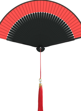 坤都大流苏素面便携折叠扇