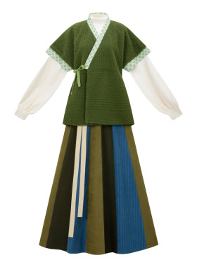 唐制毛呢半臂针织衫日常秋冬汉服