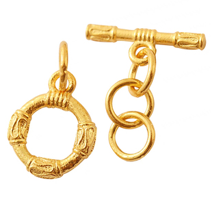 金佛爷18k金古法金OT扣问号ot扣头diy配件编绳手链项链连接扣配件