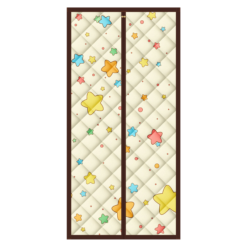 不用打孔!冬季加厚棉门帘保温