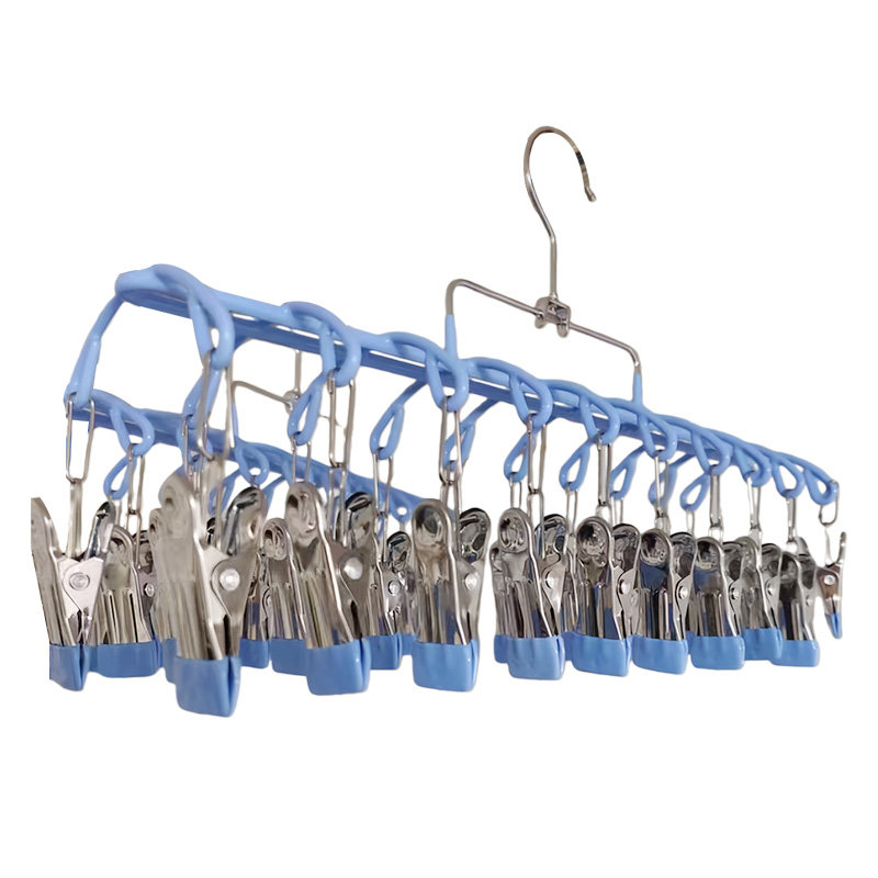 不锈钢袜子晾晒架多夹子家用婴儿袜夹学生宿舍晾衣架阳台防风衣架