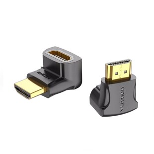 hdmi转接头公对母弯头90度直角hdmt高清4K转向器插头hmid延长hdma