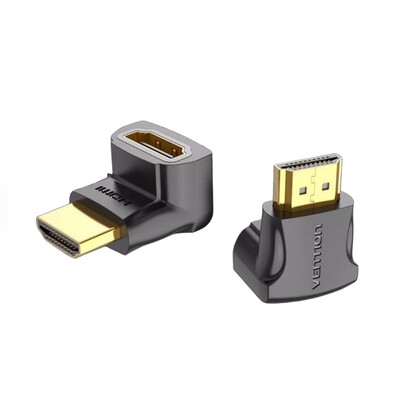 hdmi转接头公对母弯头90度直角hdmt高清4K转向器插头hmid延长hdma