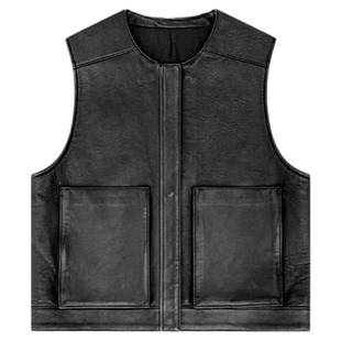 HONORE古月 甄选英国进口 御用绵羊皮胚纤维结构天然粒面手感马甲