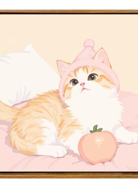 ins风猫咪数字油画diy