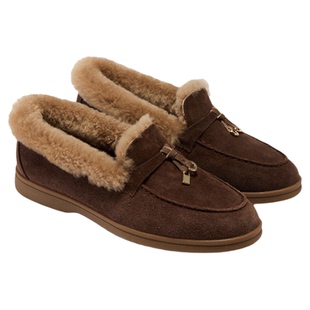 fed加绒乐福鞋冬季新款女鞋复古单鞋防寒舒适通勤鞋女S1217-ZC756