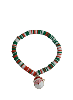 圣诞节彩色编织手链批发软陶串珠手饰卡通装饰男女通用手绳小礼物