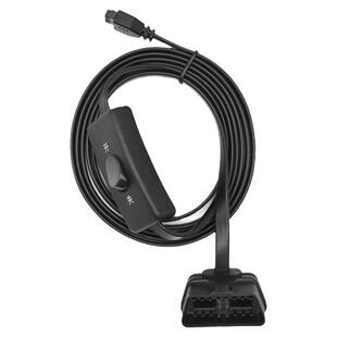 车载OBD开关线独立电源转接延长线16针16芯流线型扁平设计防亏电