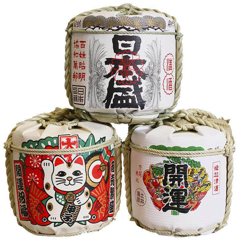 日本寿司料理店摆设品招财猫传统清酒酒蹲日式料摆件装饰酒樽酒桶