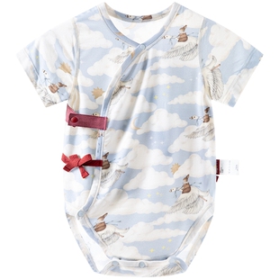 [云端之旅]aqpa爱帕新生儿婴儿衣服莫代尔夏季薄宝宝包屁衣连体衣