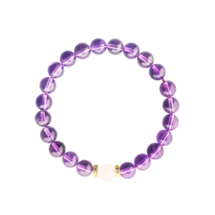 玻利维亚高端紫水晶手串手链原创女款18K金转运招财高级感送闺蜜