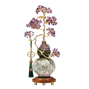 紫气东来水晶葫芦摆件客厅装饰品