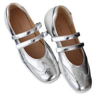 InkingPot彭姐 时髦运动玛丽珍鞋双带轻松休闲鞋平底方头真皮单鞋