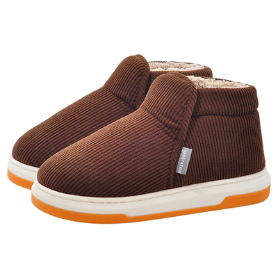 中老年专用防滑棉鞋冬季牛筋底防摔带后跟棉拖鞋家居保暖男款冬天