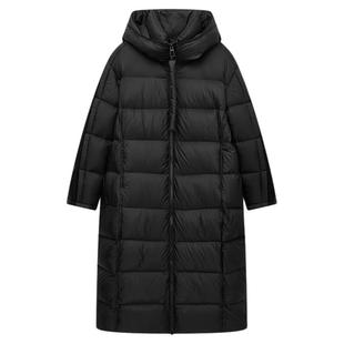 佧茜文零压感羽绒服2025冬季新款百搭通勤罗纹拼接立领连帽外套