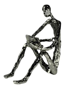 极简轻奢雕塑金属人物软装家居样板房间玄关柜艺术品摆件简约现代