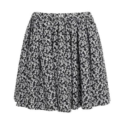 双面印花法式碎花A字半身蓬蓬裙