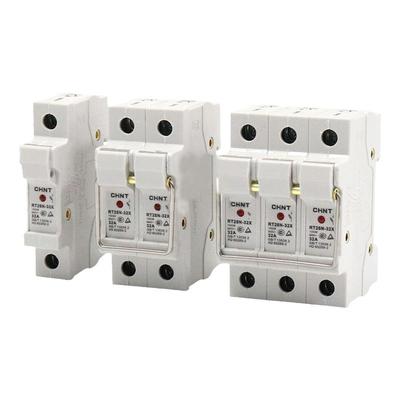 正泰保险丝座熔断器底座RT28N-32X RT18灯500V 32A 10*38导轨式1P