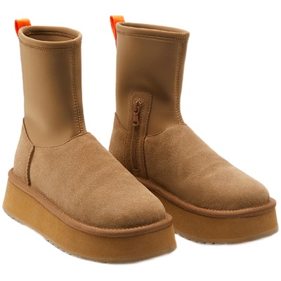 王小毒厚底户外圆头雪地靴