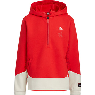 Adidas/阿迪达斯正品男童运动宽松连帽半开襟卫衣IP6994