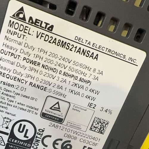 台达变频器 VFD2A8MS21ANSAA，议价商品