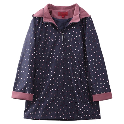 依布时尚撞色休闲减龄风衣外套